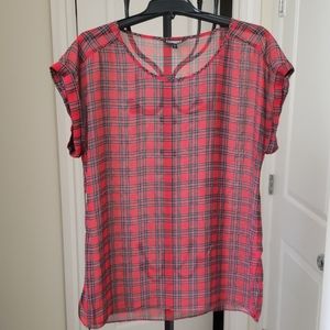 Express Sheer Tartan Blouse